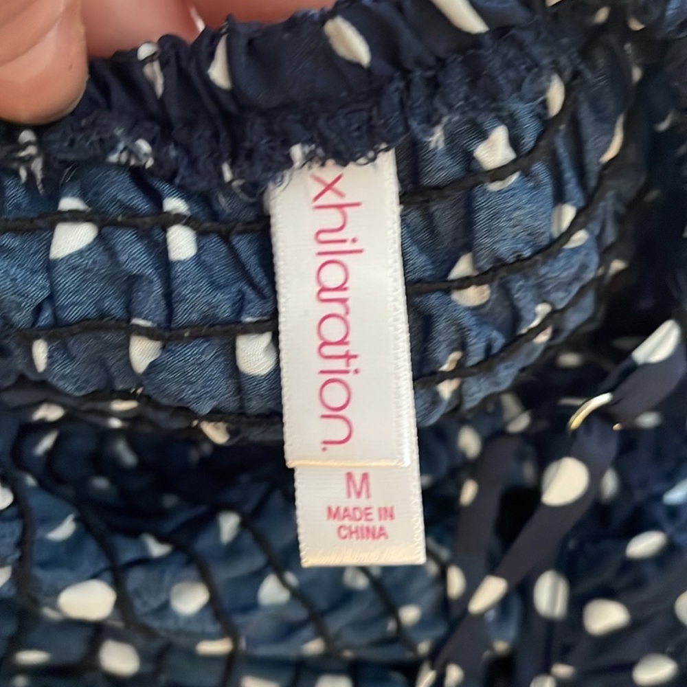 Navy Polka Dot Sundress EUC - Picture 6 of 6